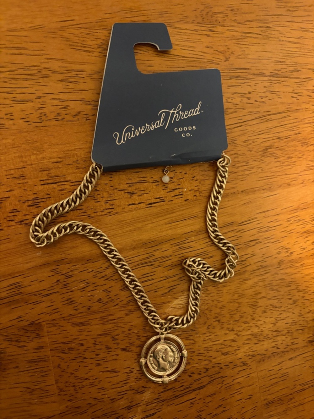 Universal Thread gold-tone coin medallion chain necklace
